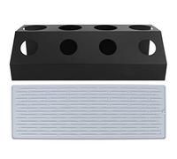 ANKROYU Soda Bottle Séchage de séchage à carré de draineur de bouteille à 4 trous avec tapis absorbant Prime Premium Aluminium Construction en silicone pour la maison de cuisine co (Quatre trous