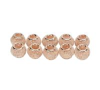 ANKROYU Spacer Beads Gold Plated Round Mesh Hollow Ball DIY Jewelry Making 10Pcs for Necklaces Bracelets Earrings Alloy 10mmx12mm (Or rose)