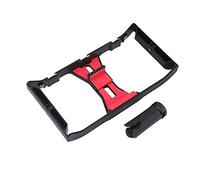 ANKROYU Stabilisateur de téléphone Professionnel réglable à Main pour Smartphone, Support vidéo avec trépied pour vlogging, Diffusion en Direct et Photographie, Couleur Noir Rouge,
