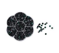 ANKROYU Strass thermocollants pour ongles, 1 000 pièces, strass en verre, multi-facettes, dos plat, accessoires décoratifs DIY pour vêtements, chaussures, nail art (JM201 vert foncé)