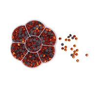 ANKROYU Strass thermocollants pour ongles, 1 000 pièces, strass en verre, multi-facettes, dos plat, accessoires décoratifs DIY pour vêtements, chaussures, nail art (JM201 Orange Red)