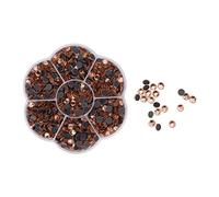 ANKROYU Strass thermocollants pour ongles, 1 000 pièces, strass en verre, multi-facettes, dos plat, accessoires décoratifs DIY pour vêtements, chaussures, nail art (Champagne JM201)