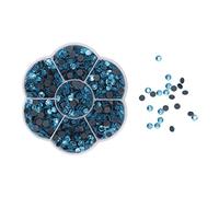 ANKROYU Strass thermocollants pour ongles, 1 000 pièces, strass en verre, multi-facettes, dos plat, accessoires décoratifs DIY pour vêtements, chaussures, nail art (JM201 Lake Blue)