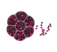 ANKROYU Strass thermocollants pour ongles, 1 000 pièces, strass en verre, multi-facettes, dos plat, accessoires décoratifs DIY pour vêtements, chaussures, nail art (JM201 Peach Red)