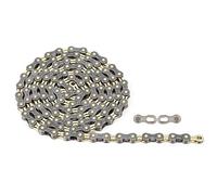 ANKROYU Structure de précision en alliage d'aluminium Vélo de route de montagne Chaîne demi-creuse Vélo pliant Accessoire de cyclisme Léger Durable Changement de vitesse en douceur (S9L gris or (9