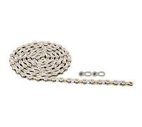 ANKROYU Structure de précision en alliage d'aluminium Vélo de route de montagne Chaîne demi-creuse Vélo pliant Accessoire de cyclisme Léger Durable Changement de vitesse en douceur (S11L argent or