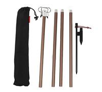 ANKROYU Support de lanterne de camping léger en alliage d'aluminium, poteau de lampe d'extérieur portable pliable avec sac de rangement pour camping pique-nique pêche hauteur régla (Café)