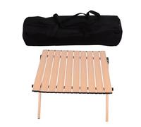 ANKROYU Table de Rouleau Pliant légèrement Robuste Table de Camping Portable Multifonctionnel pour la Cuisine en Alliage en Alliage en Alliage en Bois 60x60x40cm