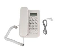 ANKROYU Téléphone Fixe pour Bureau à Domicile Hôtel Bureau Montage Mural Double Système FSKDTMF Identification de l'appelant Mémoire Noir Blanc 19,5 cm Téléphone Filaire (Blanche)