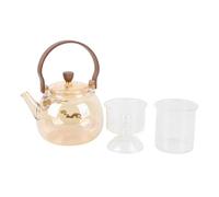ANKROYU Théière en verre borosilicate résistant à la chaleur Bouilloire à thé transparente de 950 ml avec poignée en bois Machine à thé en vrac compatible avec la cuisinière électr