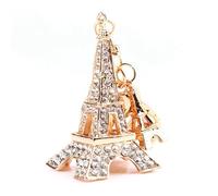 ANKROYU Tour Eiffel strass porte-clés pendentif à breloque élégant en alliage étincelant porte-clés pour femmes filles sac sac à main décor 6.5x3.4 cm