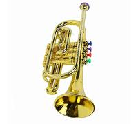 ANKROYU Trompette dorée avec 4 Touches colorées, Instrument de Musique éducatif pour Une véritable Formation de Coordination sonore de Trompette, matière Plastique sûre et Durable