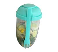 ANKROYU Vegetable Breakfast Salad Cup Portable Salad Shaker Cup with Lid and Fork Leakproof Non Slip Reusable PP Material 1000ml for Office Gym Travel