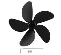 ANKROYU Ventilateur de cheminée universel 5 accessoires de ventilateur de poêle à chaleur en alliage d'aluminium noir pour poêles à bois cheminées Circulation de chaleur efficace D