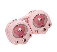 ANKROYU Ventilateur de cou portable sans lame réglable à 3 vitesses, design griffe de chat mignon, ventilateur suspendu portable pour voyage, bureau, maison, ABS léger et compact (Rouge)