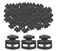 ANKROYU Verrous de cordon à ressort à double trou 300 pièces, en nylon robuste de forme ronde oblate, verrous de cordon à ressort pour vêtements, sacs à dos, bagages, tentes