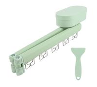 ANKROYU Vêtements séchage du support mural mural rétractable Sauveillance d'économie de linge en alliage en aluminium robuste avec 5 trous à l'épreuve du vent 5 clips pour la buand (Gris) (Vert)