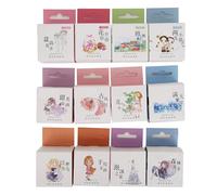 ANKROYU Washi Tape Set 12 Rouleaux de 30 mm de Large Autocollants décoratifs DIY Rubans adhésifs réutilisables pour Journalisation, Scrapbooking, Journal, Carnets, Motifs colorés N