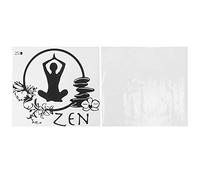 ANKROYU Zen Yoga Match Sticker PVC Méditation Mur Secal Decal amovible Home Decor for Living Room Bedroom Étude Salle 57x64cm