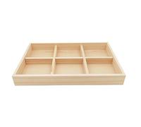 Anktily Boîte de rangement en bois à 6 compartiments, boîte de rangement pour articles divers, boîte de rangement pour chaussettes, sous-vêtements, plateau de présentation en bois pour la maison et le