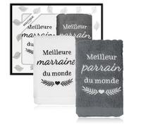 ANKUOFUA Cadeau Marraine Noel, Cadeaux Parrain Demande - Set de Serviettes 35x75cm, Cadeau Original pour Annonce Parrain Marraine, Cadeau de Parrainage pour Baptême, Noël ou Communion, Anniversaire
