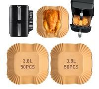 Ankway 100 Pièce Papier Cuisson Air Fryer pour Ninja Air Fryer, 14cm Carré Accessoires Air Fryer pour Ninja Double Stack 7,6L SL300EU, BPA Free & Jetable