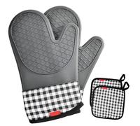 Ankway Mitaines de Four et Porte-casseroles, Dessous de Plat de Cuisine résistant à la Chaleur, antidérapants texturés Moderne 4 pcs