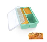 Ankway Moule de congélation en silicone avec couvercle - 1 tasse de grande taille pour soupe, sauce, préparation des repas, ragoûts, herbes, idéal pour la cuisson par lots, 1 paquet, 4 cubes de soupe