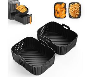 Ankway Moule Silicone Air Fryer pour Ninja Double Stack XL SL400EU, 2 Paquet Foodi Max AF500EU, AF400EU, AF300EU, AF451EU Accessoires pour 7,6 à 10,4 L Friteuse, Plat Pour Cuisine