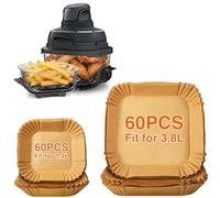 Ankway Papier Cuisson Air Fryer pour Ninja CRISPi, 120 pcs Feuille Sulfurisé Air Fryer Accessoires pour 3,8L & 1,4L FN101EUGY, FN101EUST, FN101EUSG, Paper Liners Friteuse Sans Huile Accessoires