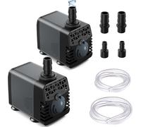 Ankway Pompe à Eau Submersible,10W 600 L/H,Pompe Eau Aquarium Ultra-Silencieux,Ajustable Pompe Fontaine Avec Câble 1,8M+2 Buses,Pompes Pour Bassins,Fontaines,Statues Et Systèmes Hydroponiques (2 Pack)
