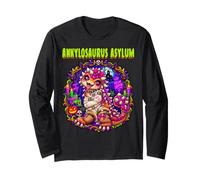 Ankylosaurus Asylum Dinosaur Crazy Insane Spooky Horror Girl Manche Longue