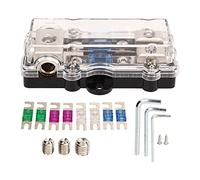 ANL Fuse Holder 4GA IN 8GA OUT High Performance Overcurrent Protection Power Distribution Block for Car Boat Yacht RV Zinc Alloy Plating ABS Material 17Pcs Kit