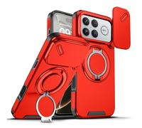 Anlalish Compatible avec Poco F8 Ultra - Avec support magnétique - Coque de protection pour Xiaomi Poco F8 Ultra - Support de voiture - Protection militaire coulissante - Rouge