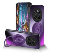 Anlalish Coque pour Honor Magic 7 avec Support Magnetique, Housse Etui pour Honor Magic 7 Antichoc Anti-Rayures Mat Protection (Violet)