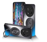 Anlalish Coque pour Honor Magic 7 Lite avec Support Magnetique, Housse Etui pour Honor Magic 7 Lite Antichoc Anti-Rayures Mat Protection (Noir)