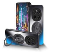Anlalish Coque pour Honor Magic 7 Pro avec Support Magnetique, Housse Etui pour Honor Magic 7 Pro Antichoc Anti-Rayures Mat Protection (Noir)