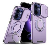 Anlalish Coque pour Oppo Reno 13 FS avec Support Magnetique, Housse Etui pour Oppo Reno 13 FS avec Cache Protection Camera (Violet)