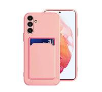 Anlalish Coque pour Samsung A17 5G avec Porte-Carte, Etui Compatible avec Samsung Galaxy A17 Antichoc Silicone TPU Housse Protection (Rose)