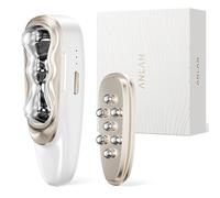 ANLAN Appareil de beauté Guasha 2-en-1 : Élimination des gonflements et des rides du visage, Soin de la peau EMS double fréquence, Masseur corporel Guasha chaud et froid