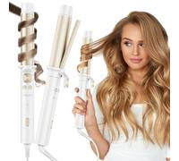 ANLAN Boucleur a Cheveux, 32mm Créer de Grosses Boucles, Contrôle de la Température à Quatre Niveaux (160-220 °C) Fer a Friser en Céramique, Tige Chauffante Extra-Longue 12 cm Chauffage Rapide