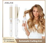 Anlan Fer À Friser Automatique 30s Chauffage Rapide Contrôle Intelligent De La Température Revêtement En Céramique Boucles Longue Durée Bigoudi Rotatif-Blanc