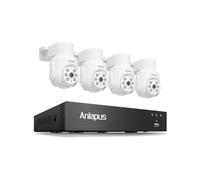Anlapus 2MP PTZ Kit Caméra Surveillance avec Fil Extérieure DVR 8CH en 5MP | Détection Humain/Véhicule, Caméra Sécurité Rotation 360°, Enregistrement 24/7, Alerte Instantanée via APP gratuite