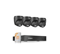 Anlapus 4K Home Security Camera System Outdoor Indoor, H.265+ 8CH CCTV DVR with AI Human Vehicle Detection, 4 x Wired Surveillance Dome Camera, 80ft Night Vision, Audio Recording, Remote Access