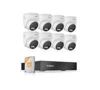 Anlapus 4K Kit Caméra de Surveillance Extérieure, DVR 8CH H.265+ Détection IA des Personnes/Véhicules, 8pcs Caméra Dôme avec Fil