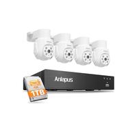 Anlapus 4K PTZ Kit Caméra Surveillance avec Fil Extérieure DVR 1TB 8CH 8MP