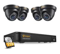 Anlapus 8CH 1080P H.265+ DVR et 1TB Disque Dur avec Caméra de Surveillance Extérieure IP66 2MP, Alerte par Email Accès à Distance
