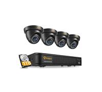 Anlapus H.265+ 8CH 1080P 1TB DVR Kit Vidéo Surveillance 4pcs Caméra de Sécurité Extérieure IP66, Détection IA de Personne et Véhicule Alerte Instantanée et App Gratuite Accès à Distance