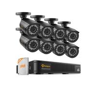 Anlapus H.265+ 8CH 1080P 2TB Kit Caméra Surveillance Extérieure DVR 1080p