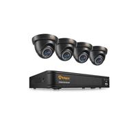 Anlapus H.265+ 8CH 1080P DVR Kit Vidéo Surveillance 4pcs Caméra de Sécurité Extérieure IP66, Détection IA de Personne et Véhicule Alerte Instantanée et App Gratuite Accès à Distance, sans Disque Dur